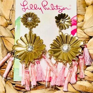 NWT Lilly Pulitzer Earrings with Tassels Pink